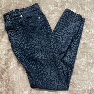 Michael Kors black metallic leopard print jeans